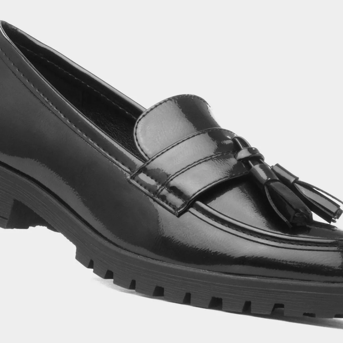 Rosie Womens Black Patent Loafer*Cushion Walk Fashion