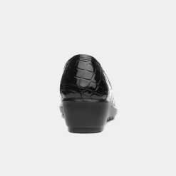 Seoul Womens Black Patent Wedge Shoe*Cushion Walk Online