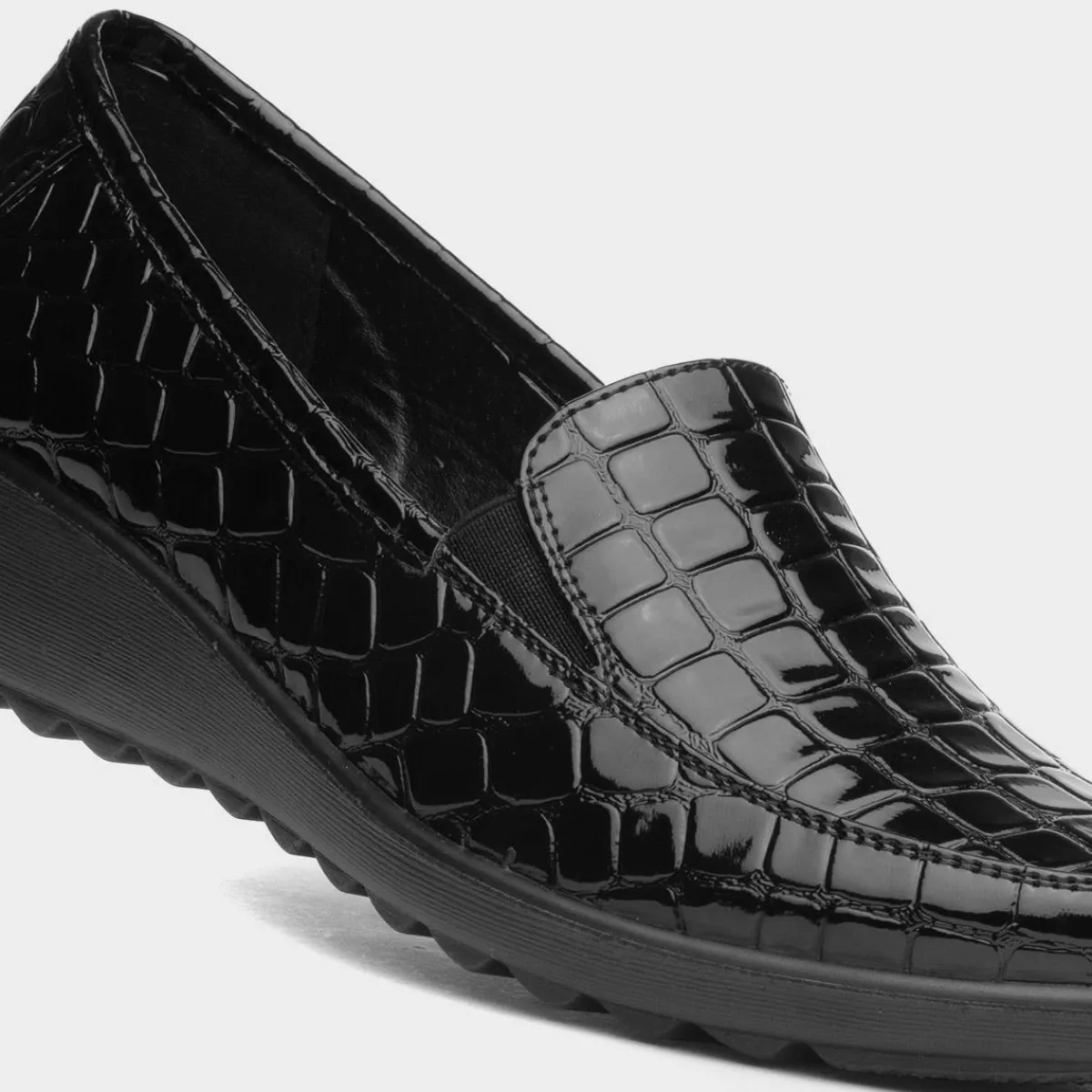 Seoul Womens Black Patent Wedge Shoe*Cushion Walk Online
