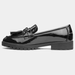 Shanghai Womens Black Shiny Loafer*Cushion Walk Sale