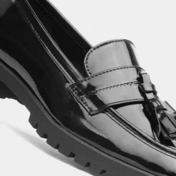 Shanghai Womens Black Shiny Loafer*Cushion Walk Sale