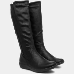 Sheri Womens Black Calf Boot*Cushion Walk Best