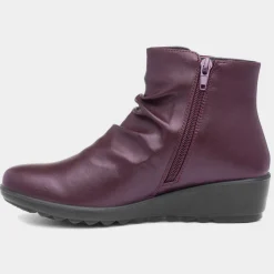 Stud Womens Bordeaux Ankle Boot*Cushion Walk Fashion