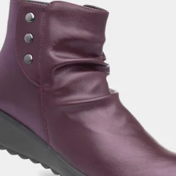 Stud Womens Bordeaux Ankle Boot*Cushion Walk Fashion