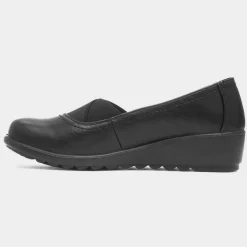 Suzie Womens Black Casual Wedge Shoe*Cushion Walk Outlet