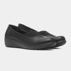 Suzie Womens Black Casual Wedge Shoe*Cushion Walk Outlet