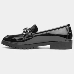 Tokyo Womens Black Shiny Loafer*Cushion Walk Discount