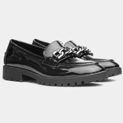 Tokyo Womens Black Shiny Loafer*Cushion Walk Discount