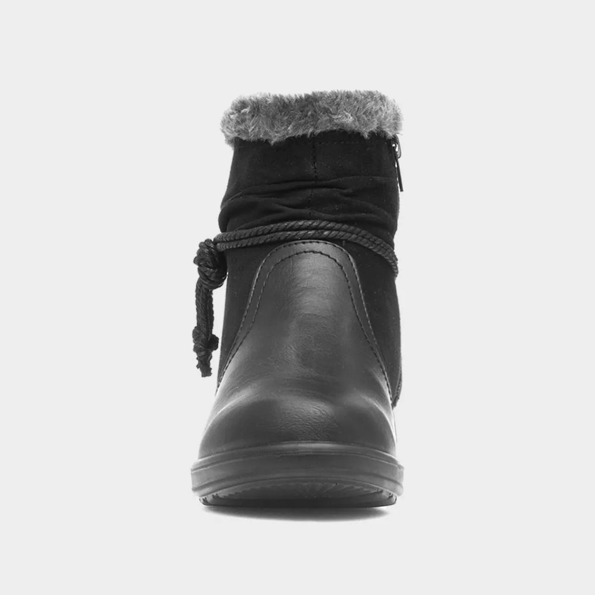 Womens Black Faux Fur Ankle Boot*Cushion Walk Sale