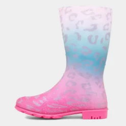 Dew Girl Multi Coloured Pastel Leopard Print Welly*shoezone Fashion