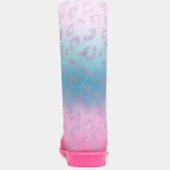 Dew Girl Multi Coloured Pastel Leopard Print Welly*shoezone Fashion