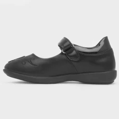 Girls Black Easy Fasten School Shoe*Disney Frozen Discount