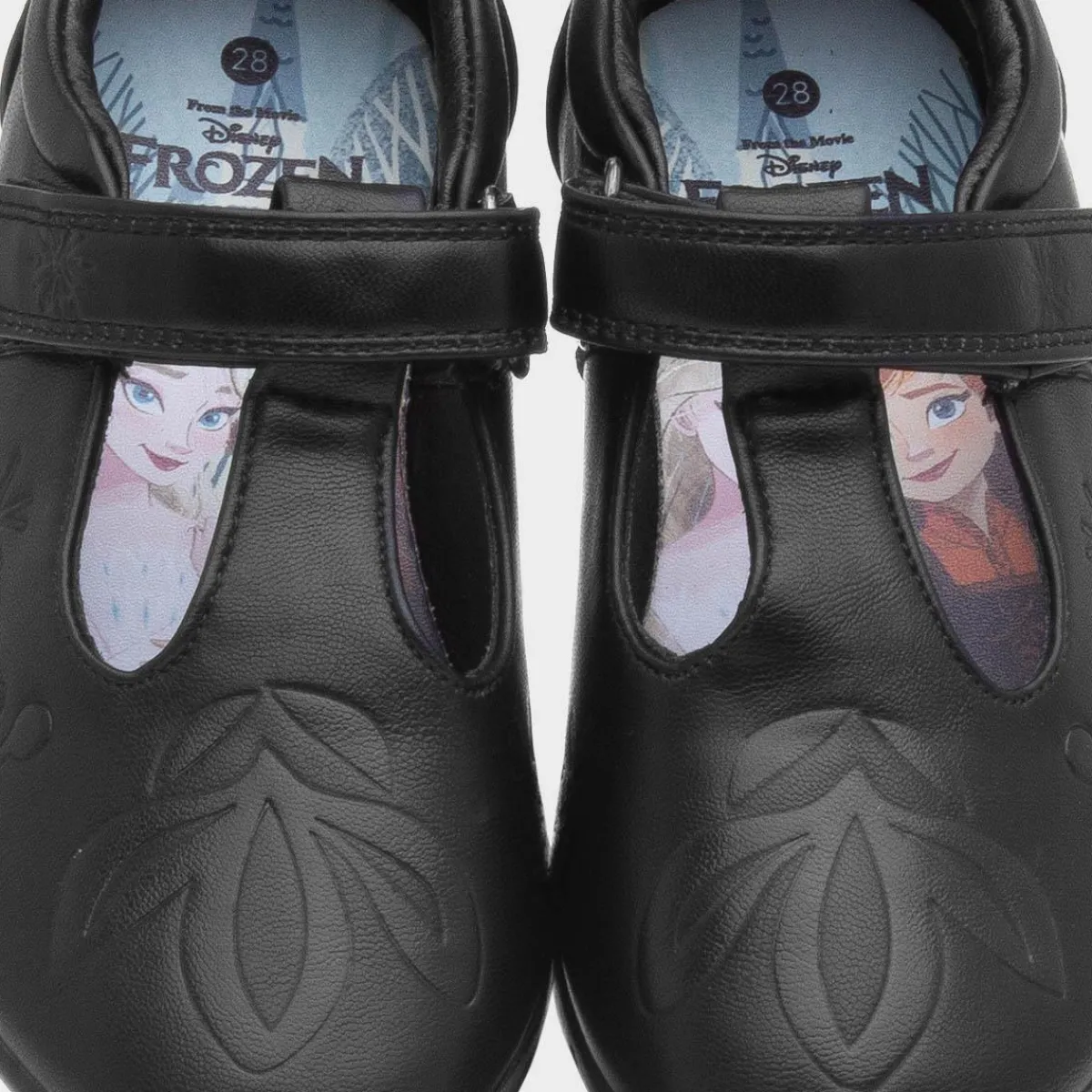Girls Black T-Bar School Shoe*Disney Frozen Discount