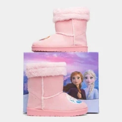 Kids Pink Faux Fur Ankle Boot*Disney Frozen New