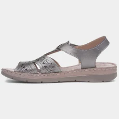 Ruth Womens Metallic Leather Sandal*Fleet & Foster New