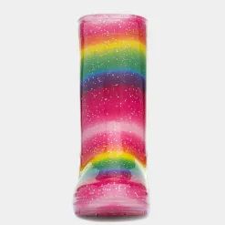 Girls Multi Rainbow Glitter Welly*shoezone Clearance