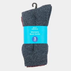 Hayle Womens Pink, Navy & Grey 3 Pack Boot Socks*shoezone Online