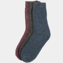 Hayle Womens Pink, Navy & Grey 3 Pack Boot Socks*shoezone Online