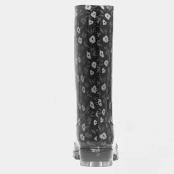Haze Womens Black Flower Print Welly*shoezone New
