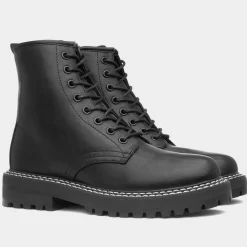 Marissa Womens Black Lace Up Boot*Heart Discount