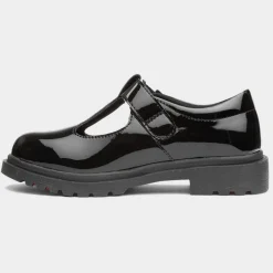 Blossom Girls Black T-Bar Shoe*Heavenly Feet Discount
