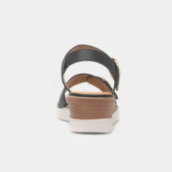 Concord Womens Black Wedge Sandal*Heavenly Feet Online