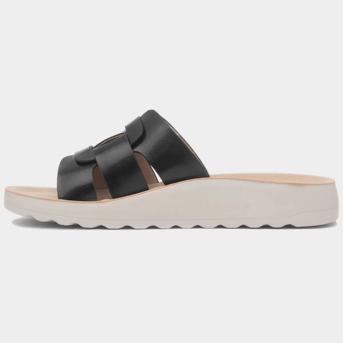 Davena Womens Black Mule Sandal*Heavenly Feet Online