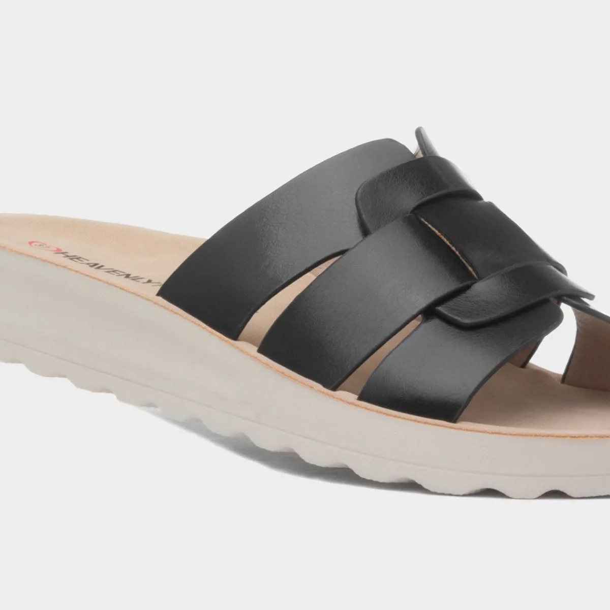 Davena Womens Black Mule Sandal*Heavenly Feet Online