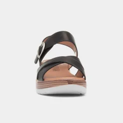 Destiny Womens Black Wedge Sandal*Heavenly Feet Outlet