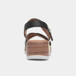 Destiny Womens Black Wedge Sandal*Heavenly Feet Outlet