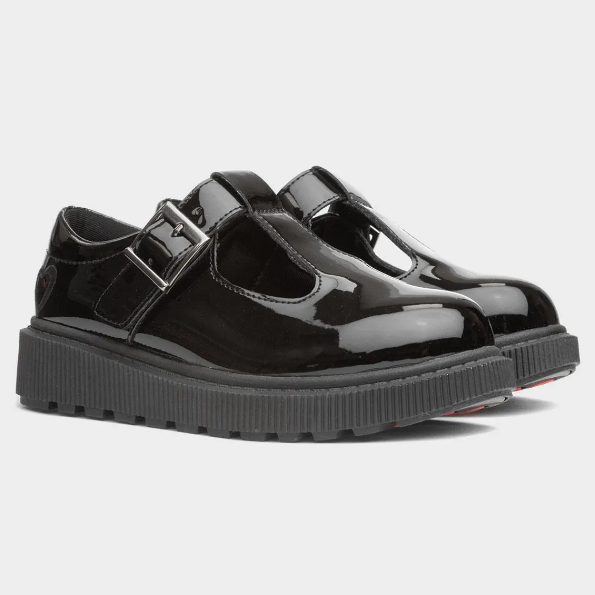 Holly Girls Black Patent T-Bar Shoe*Heavenly Feet Fashion