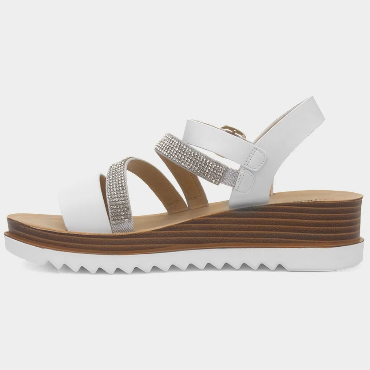 Janice Womens Wedge Diamante Sandal*Heavenly Feet Sale