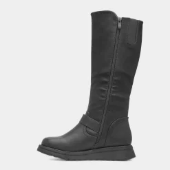 Linoa Womens Black Long Leg Boot*Heavenly Feet Hot