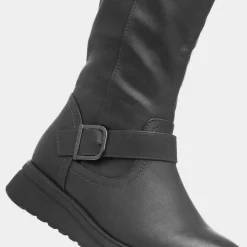 Linoa Womens Black Long Leg Boot*Heavenly Feet Hot