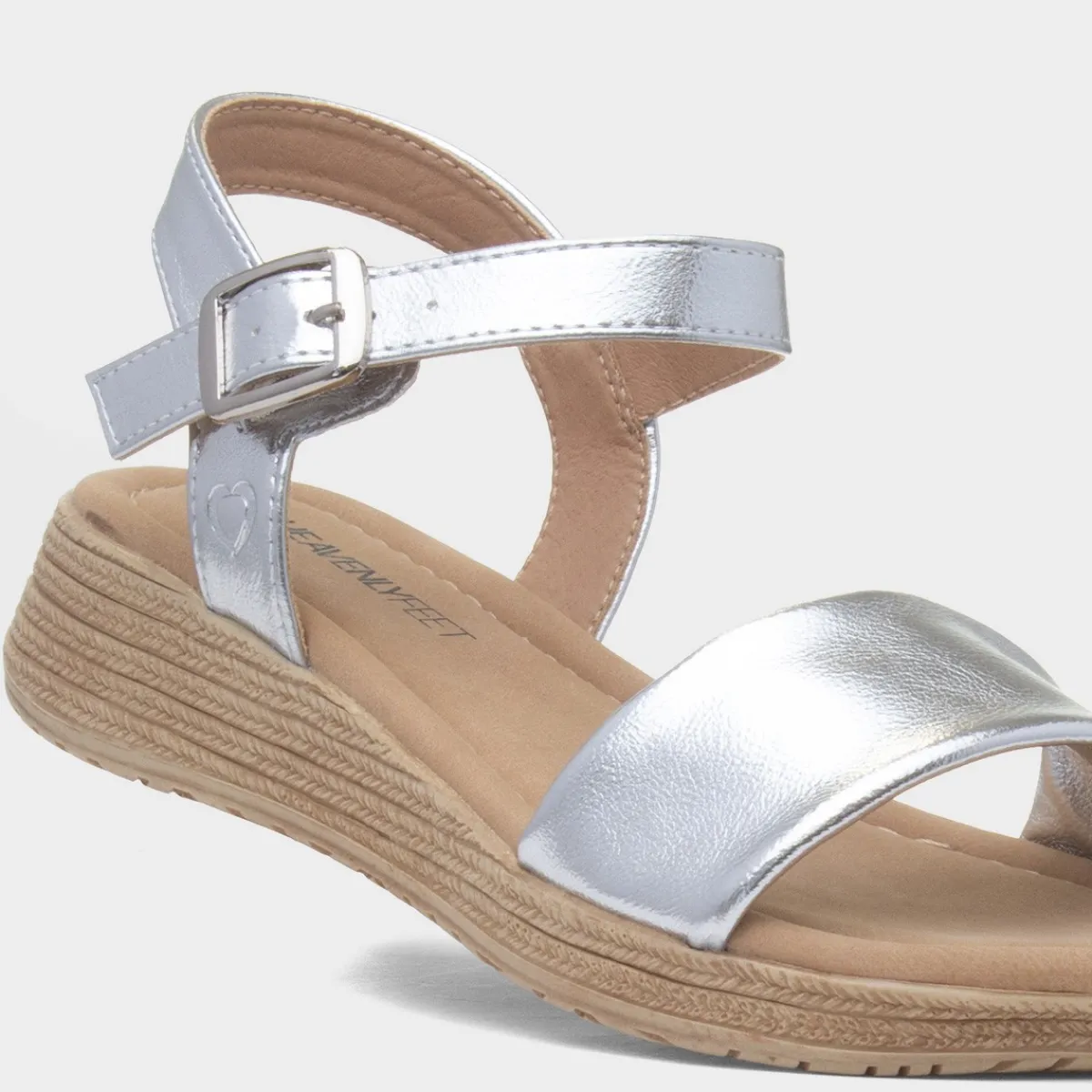 Sara Womens Silver Sandal*Heavenly Feet Sale