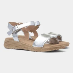 Sara Womens Silver Sandal*Heavenly Feet Sale