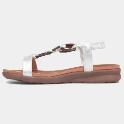 Sensation Womens Silver Sandal*Heavenly Feet New
