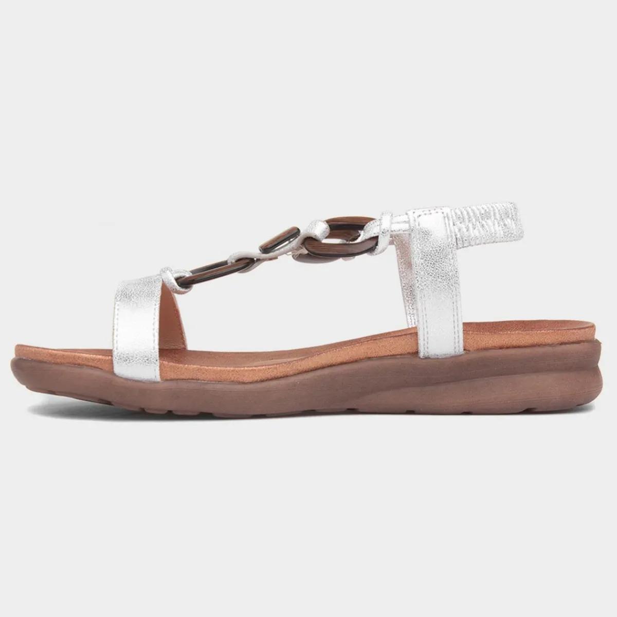 Sensation Womens Silver Sandal*Heavenly Feet New