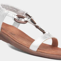 Sensation Womens Silver Sandal*Heavenly Feet New