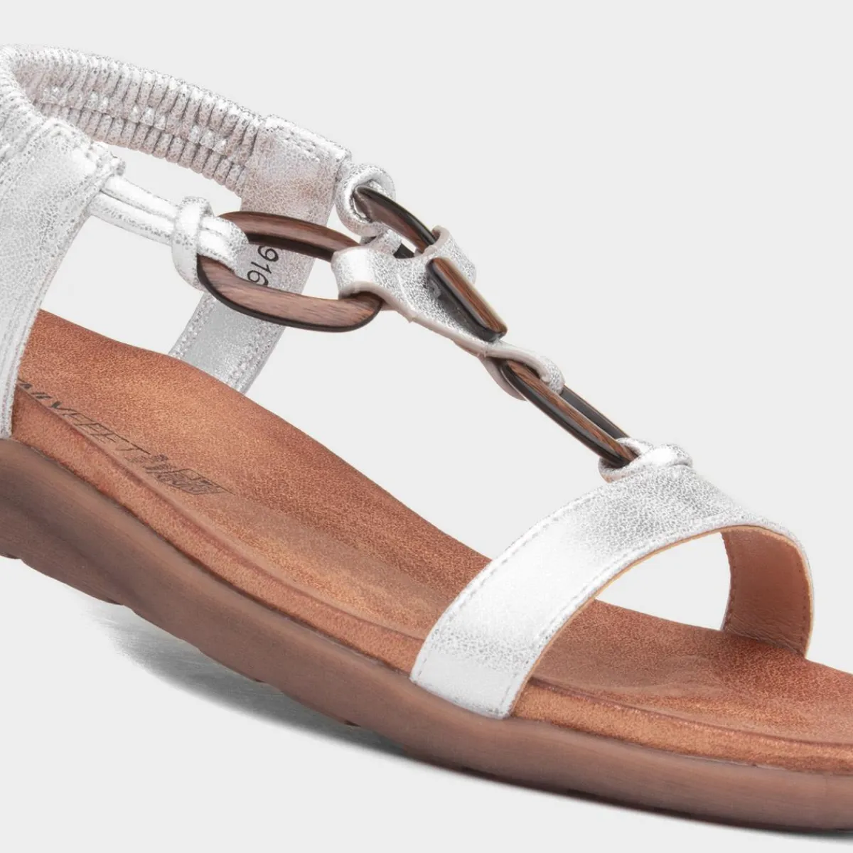 Sensation Womens Silver Sandal*Heavenly Feet New