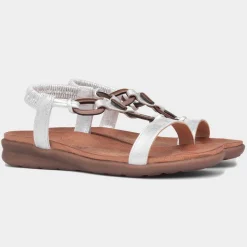 Sensation Womens Silver Sandal*Heavenly Feet New
