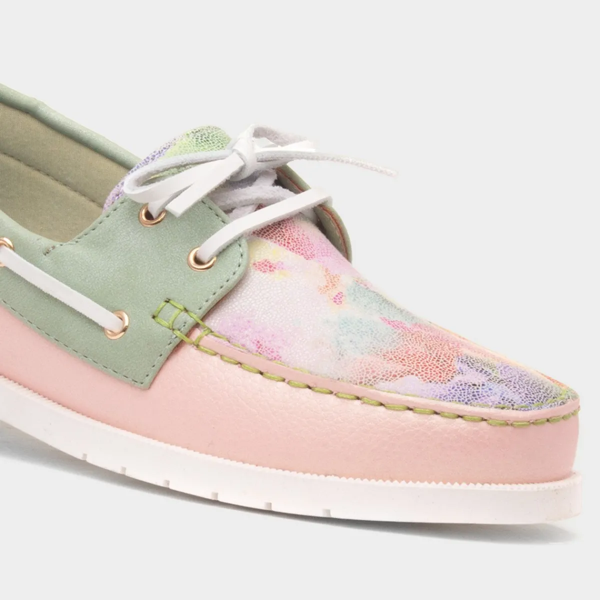 Shelly Womens Multi Floral Boat Shoe*Heavenly Feet Fashion