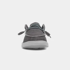 Wally Sox Mens Charcoal Canvas*HEY DUDE Sale