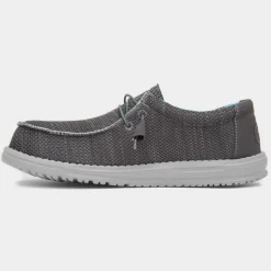Wally Sox Mens Charcoal Canvas*HEY DUDE Sale