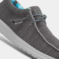 Wally Sox Mens Charcoal Canvas*HEY DUDE Sale