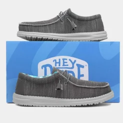 Wally Sox Mens Charcoal Canvas*HEY DUDE Sale