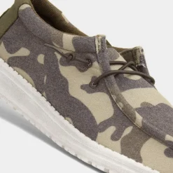Wally Washed Mens Camo Lightweight Canvas*HEY DUDE Sale