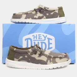 Wally Washed Mens Camo Lightweight Canvas*HEY DUDE Sale