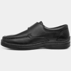 Brett Mens Casual Easy Fasten Shoe In Black*Hobos Hot