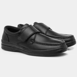 Brett Mens Casual Easy Fasten Shoe In Black*Hobos Hot